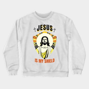 Jesus Is My Shield Art Deco Crewneck Sweatshirt